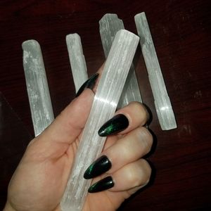 5 selenite‎ sticks healing crystals